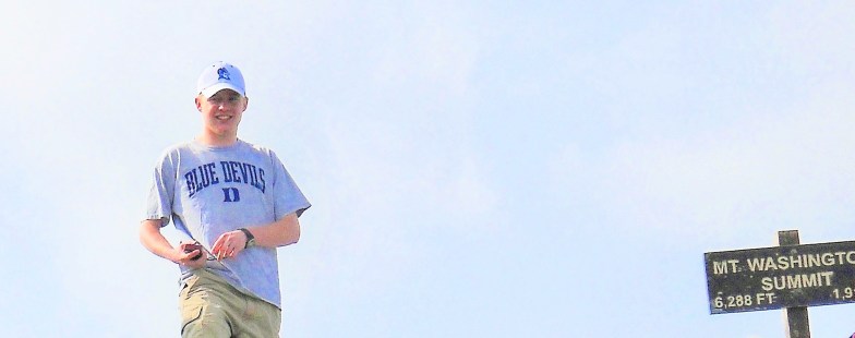 Josh climbs to the top of Mt Washington 
